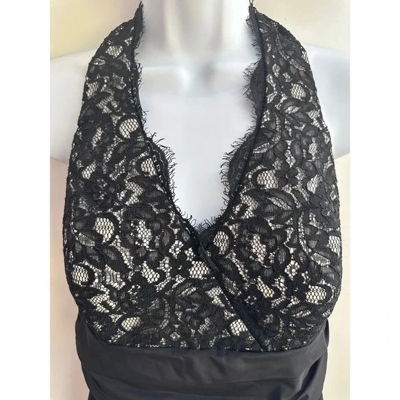 White House Black Market Lace Dress Black Whimsigoth Size 8‎ NWOT - Picture 4 of 13